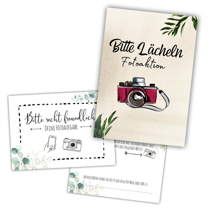 25er Set Fotoaufgabe Fotospiel Hochzeit | Geschenkidee Hochzeit