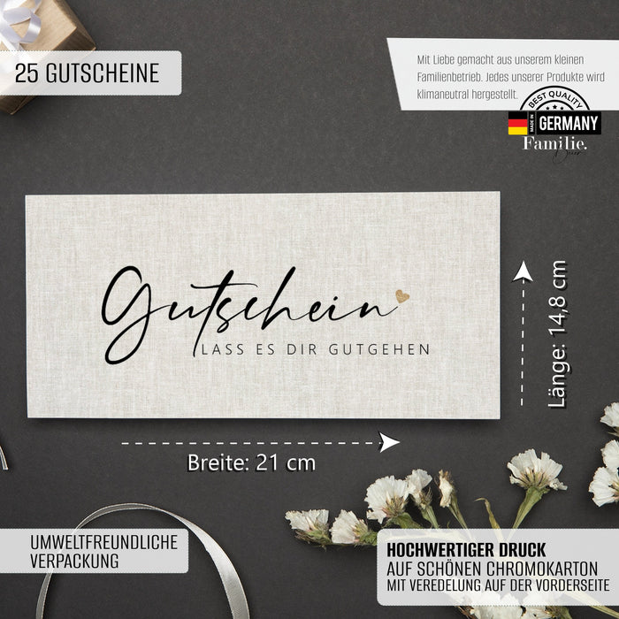 25 Blanko Gutscheine zum selbst ausfüllen