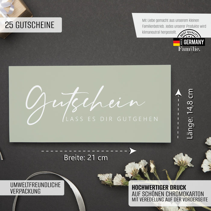 25 Blanko Gutscheine zum selber Ausfüllen
