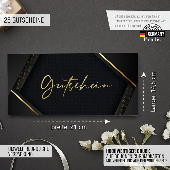 25 edle Gutscheine zum selber Ausfüllen