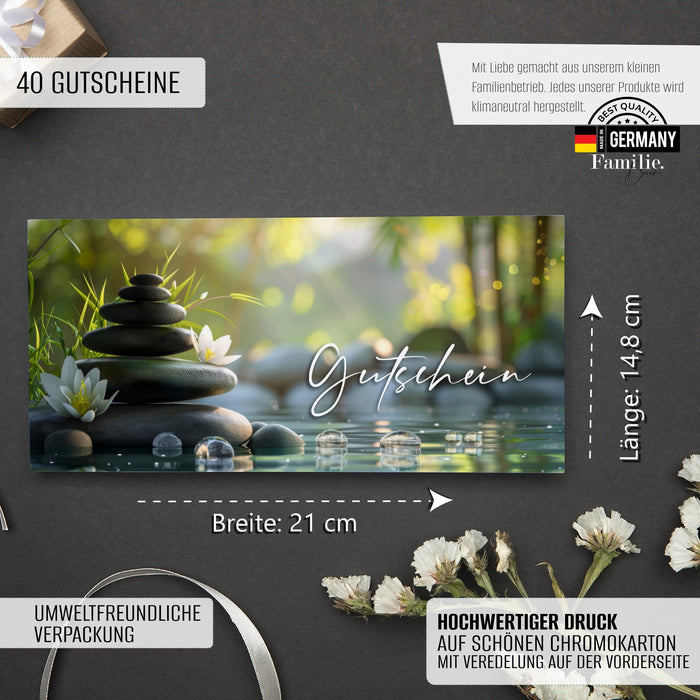 40 Blanko Gutscheine zum selber Ausfüllen für Spa Wellness Massage