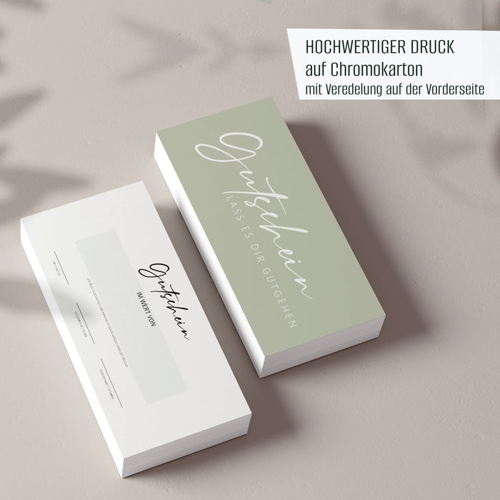 25 Blanko Gutscheine zum selber Ausfüllen