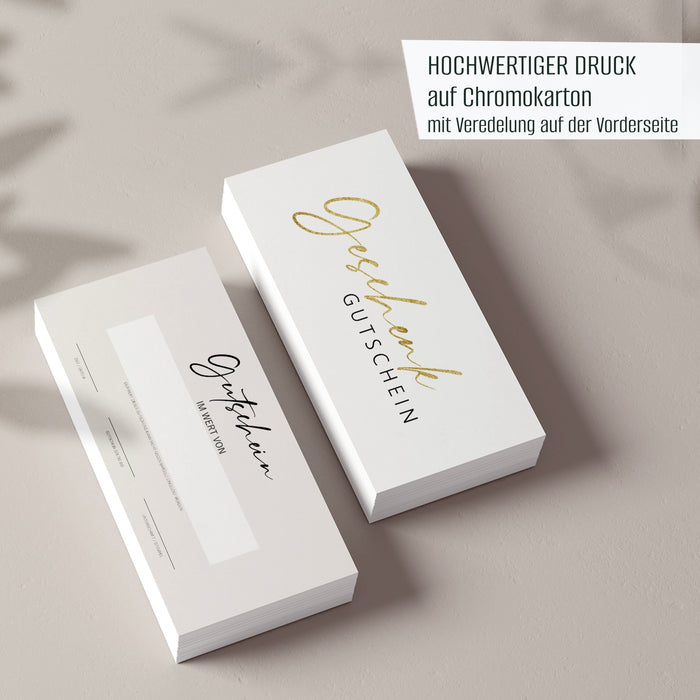 25 Blanko Geschenkgutscheine zum selbst ausfüllen