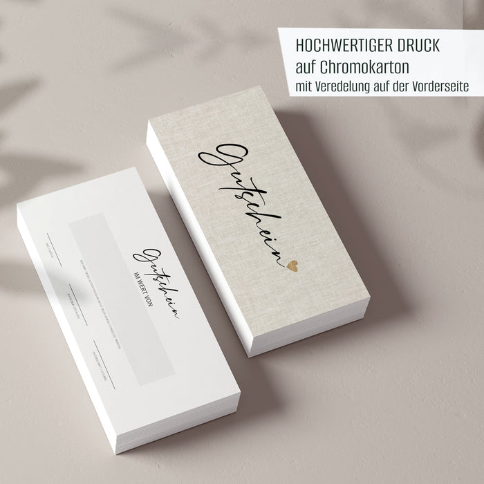 25 Blanko Gutscheine zum selber Ausfüllen