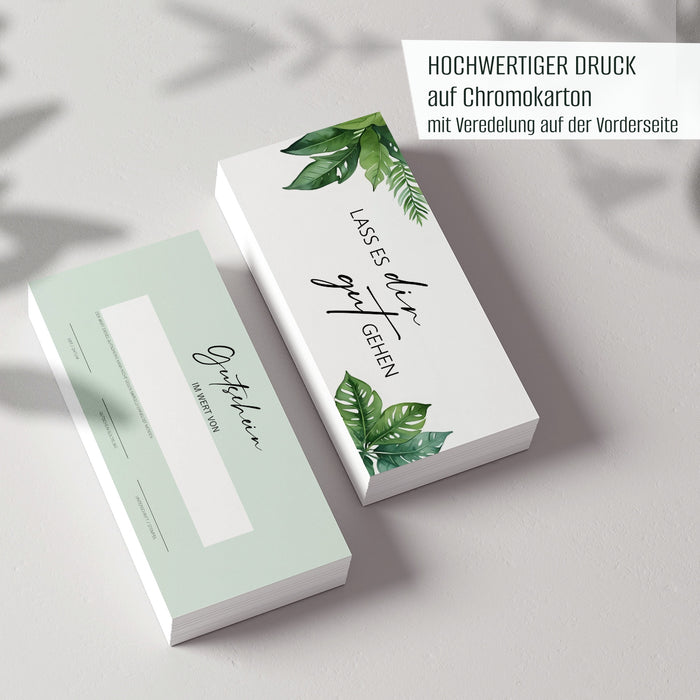25 Blanko Gutscheinkarten zum selber Ausfüllen für Spa Wellness Massage