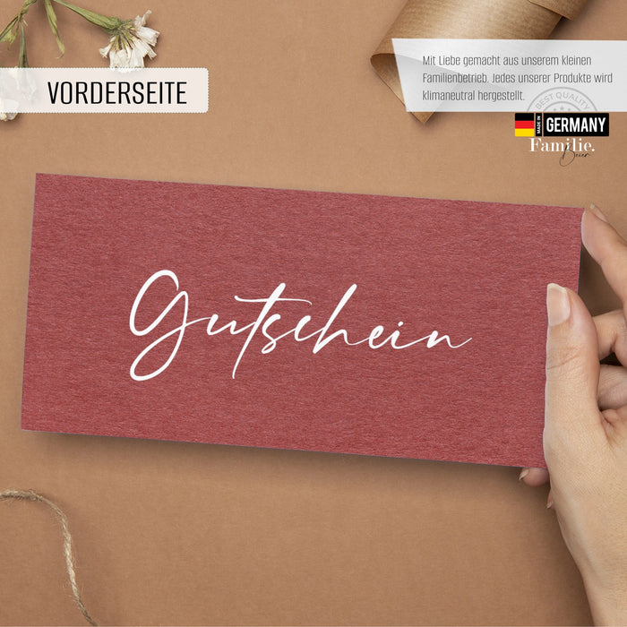 25 rote Gutscheine zum selber Ausfüllen