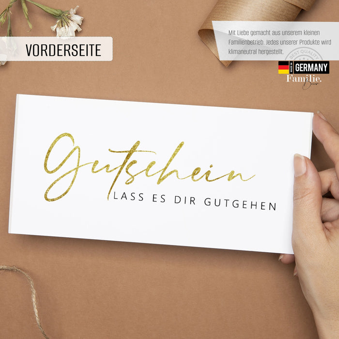 25 edle weiße Gutscheine zum selber Ausfüllen