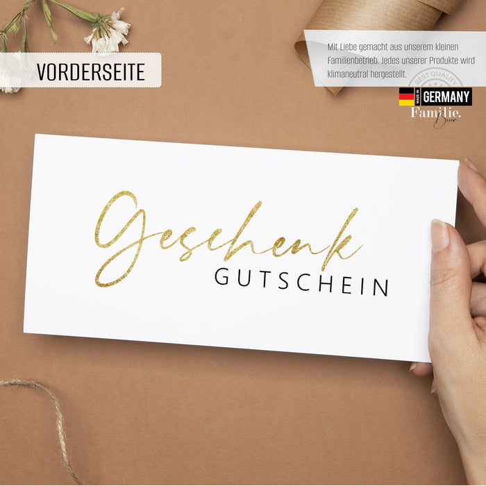 25 Blanko Geschenkgutscheine zum selbst ausfüllen