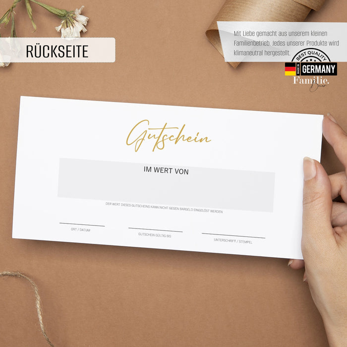 25 blanko Gutscheine zum selber ausfüllen für die Kosmetik Restaurant Friseur