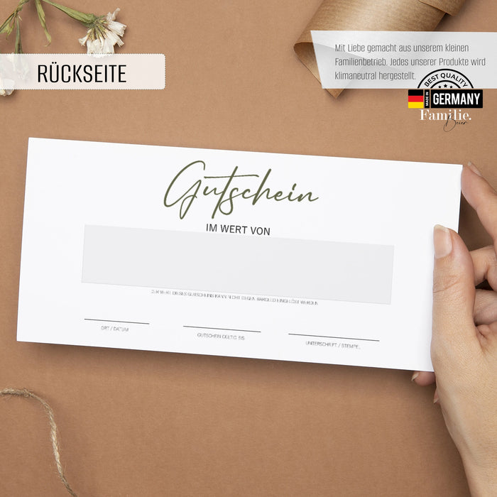 25 Blanko Gutscheine zum selber Ausfüllen Tattoo Studio