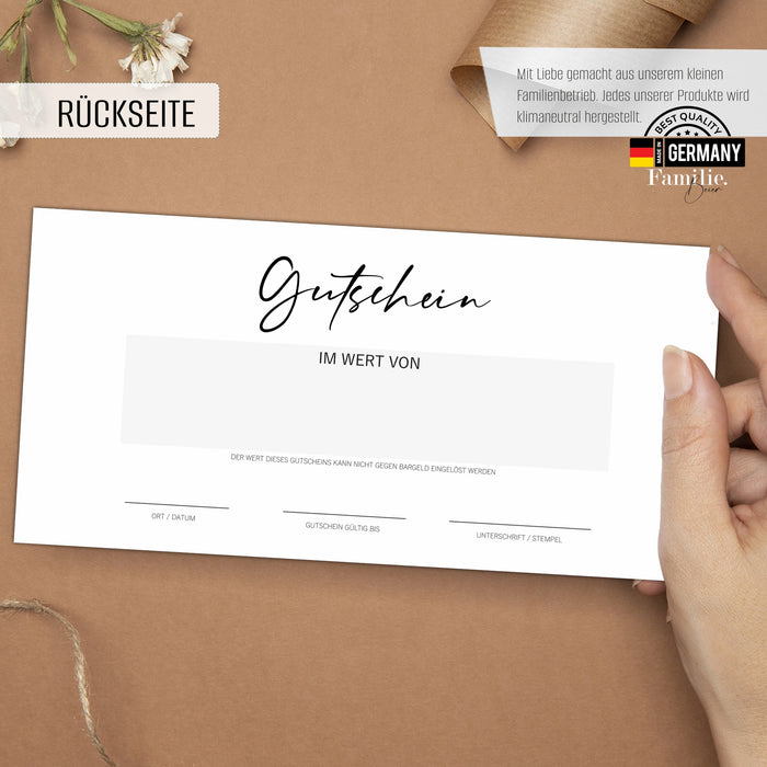25 Blanko Gutscheine zum selber Ausfüllen