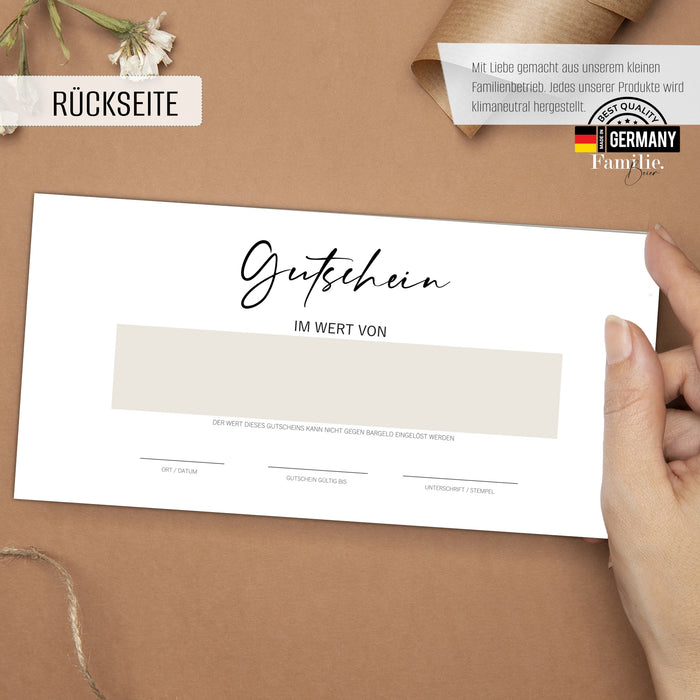 25 edle Gutscheine zum selber Ausfüllen