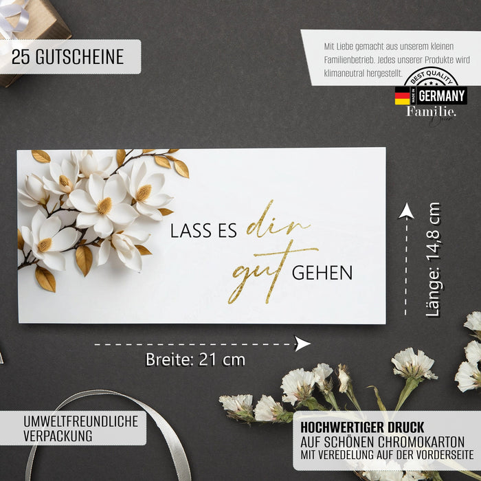 25 blanko Gutscheinkarten Gutscheine für Kosmetik Wellness Massage
