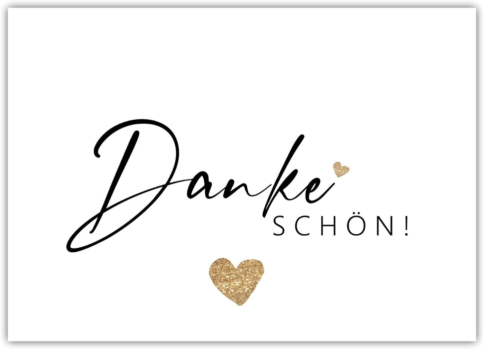 25 Dankeskarten auf 300g Cremepapier Danke Schön
