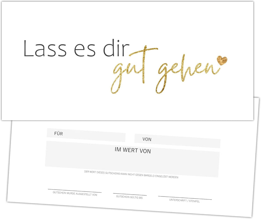 25 Blanko Gutscheine zum selbst Ausfüllen
