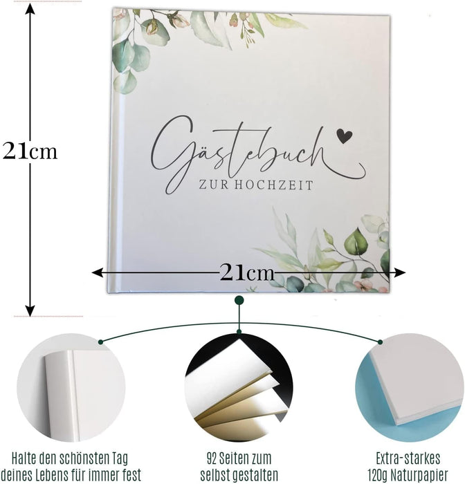 Hochzeit Gästebuch Hochzeit Fotobuch Hochzeitsbuch Gäste Hochzeiten Geschenk blanko Hardcover, stabile Bindung Fadenheftung Gästebuch Boho Hochzeit #D02