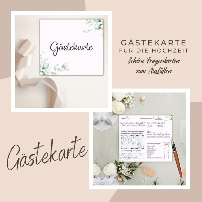 25 Gästekarten zur Hochzeit