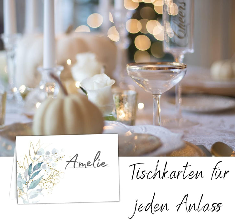 Tischkarten Namenskarten 25 Stück zum beschriften Hochzeit Geburtstag Konfirmation Kommunion Taufe Feier Namensschilder zum selbst beschriften Boho #I03