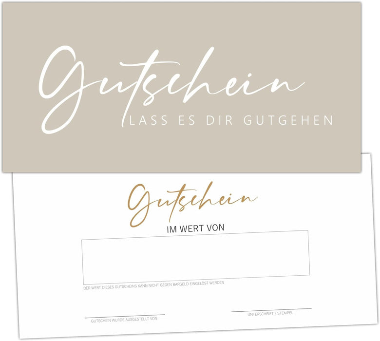 25 Blanko Gutscheine zum selber Ausfüllen