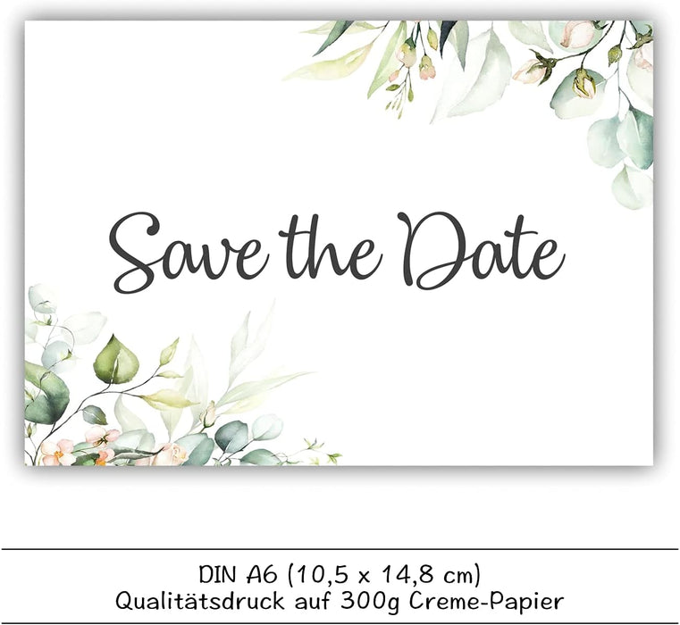 25 Save the Date Karten Hochzeit Wir heiraten Einladung Wedding Hochzeitsfeier Brautpaar Save the Date Postkarten Hochzeit Boho #A06