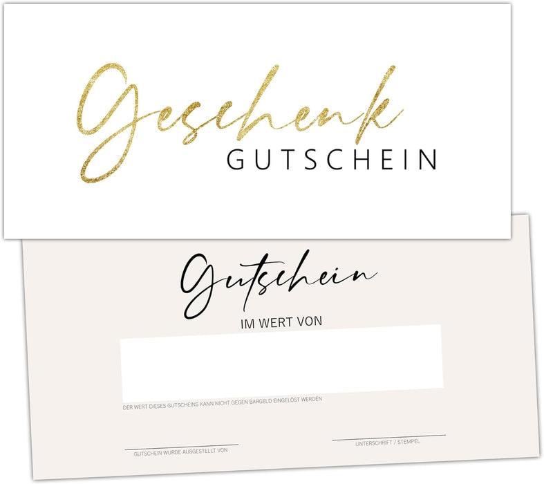 25 Blanko Gutscheine zum selber Ausfüllen