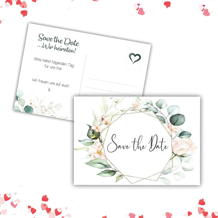 25 Save the Date Postkarten Hochzeit