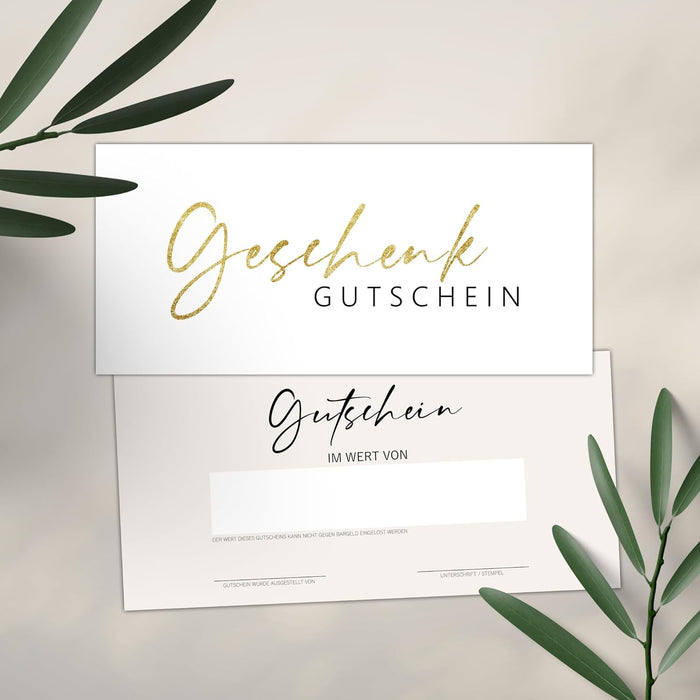 25 Blanko Gutscheine zum selber Ausfüllen