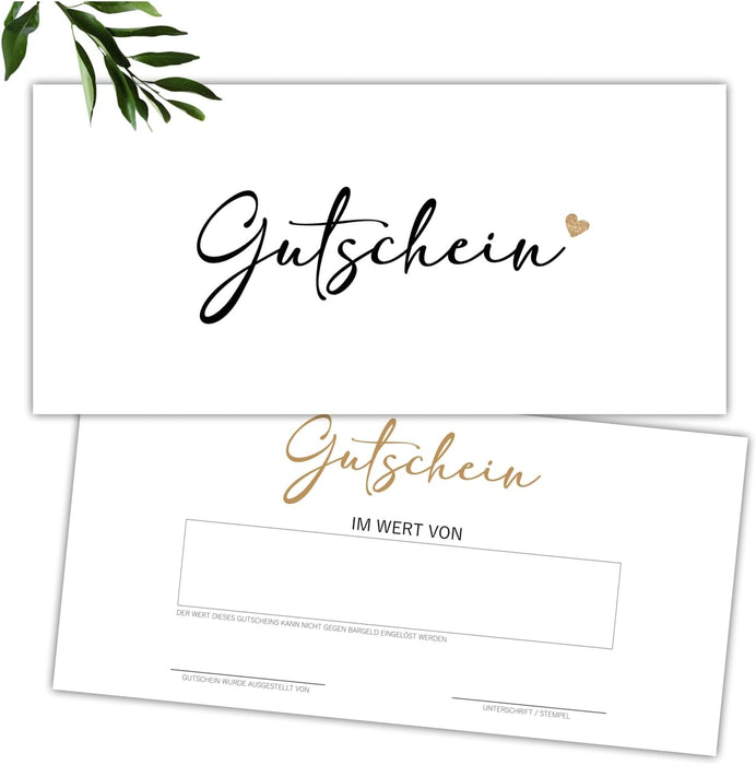 25 Blanko Gutscheine zum selber Ausfüllen