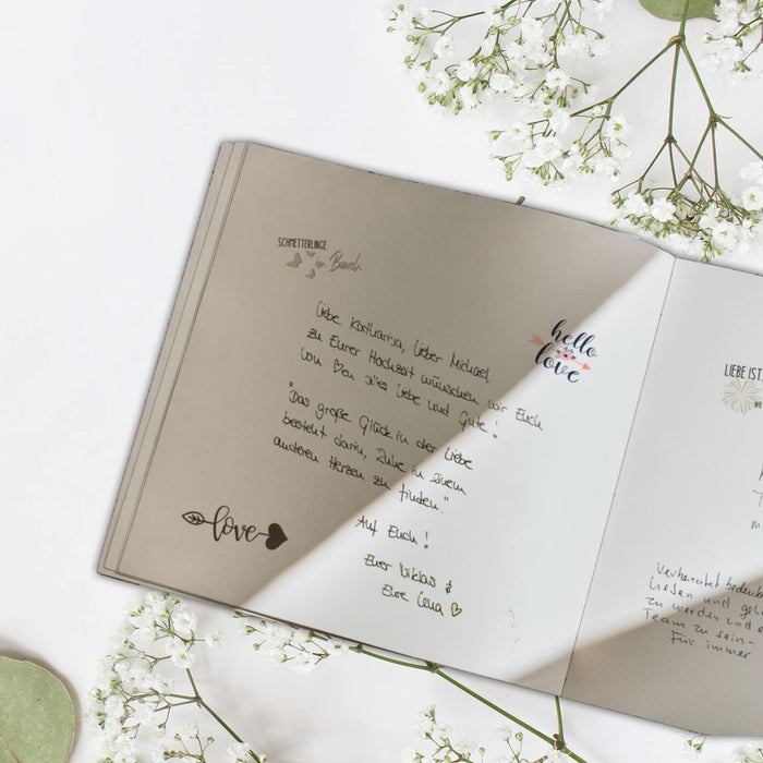 Hochzeit Gästebuch Hochzeit Fotobuch Hochzeitsbuch Gäste Hochzeiten Geschenk blanko Hardcover, stabile Bindung Fadenheftung Gästebuch Boho Hochzeit #D04