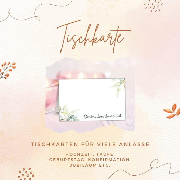 25 Tischkarten Hochzeit im Boho Style
