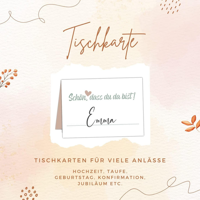 50 Tischkarten Hochzeit