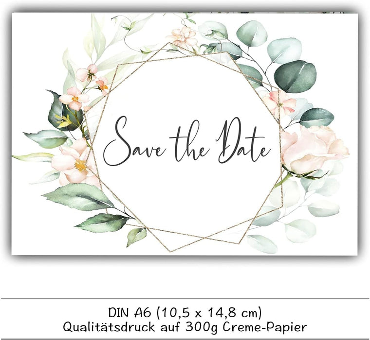 25 Save the Date Postkarten Hochzeit
