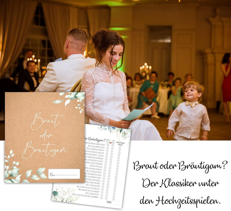25 x Braut oder Bräutigam Hochzeitsquiz Hochzeitsspiel Hochzeitsspiele für Gäste Hochzeitsspiel Brautpaar Hochzeitsgeschenk Hochzeitsfeier Boho #H02