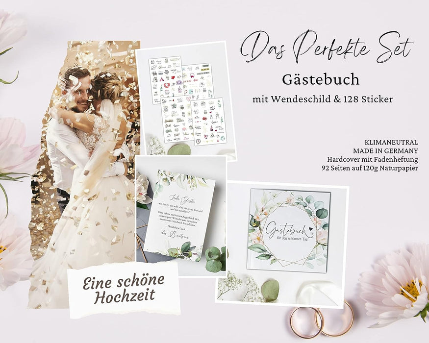 Hochzeit Gästebuch Hochzeit Fotobuch Hochzeitsbuch Gäste Hochzeiten Geschenk blanko Hardcover, stabile Bindung Fadenheftung Gästebuch Boho Hochzeit #D04