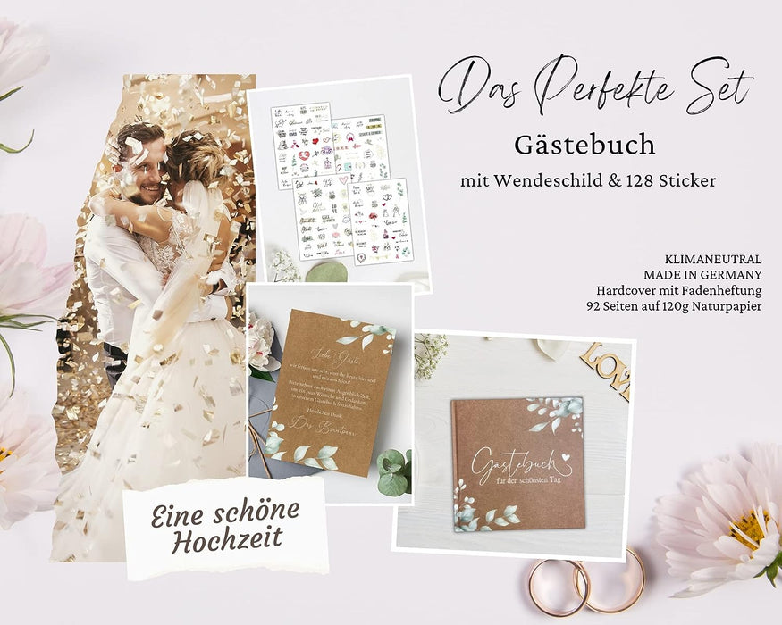 Boho Hochzeit Gästebuch Hochzeit Fotobuch Hochzeitsbuch Gäste Hochzeiten Geschenk blanko Hardcover, stabile Bindung Fadenheftung #D05