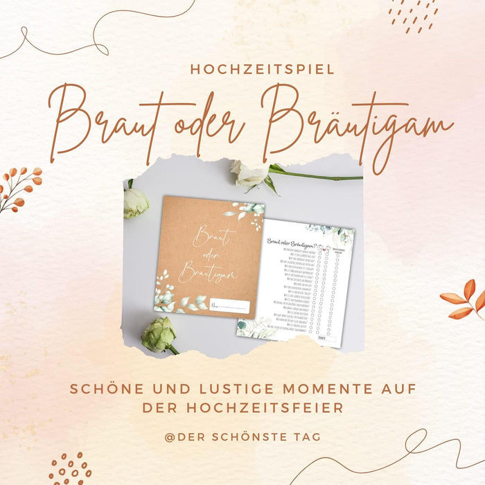 25 x Braut oder Bräutigam Hochzeitsquiz Hochzeitsspiel Hochzeitsspiele für Gäste Hochzeitsspiel Brautpaar Hochzeitsgeschenk Hochzeitsfeier Boho #H02