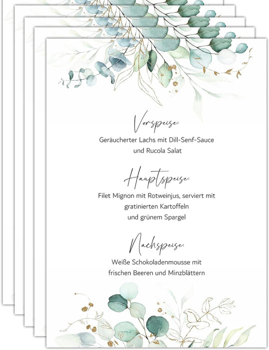 12 Stück Menükarten Hochzeit DIN A5