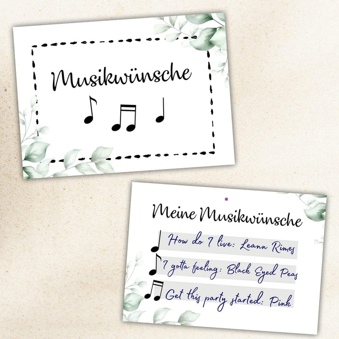 25 Musikwunschkarten
