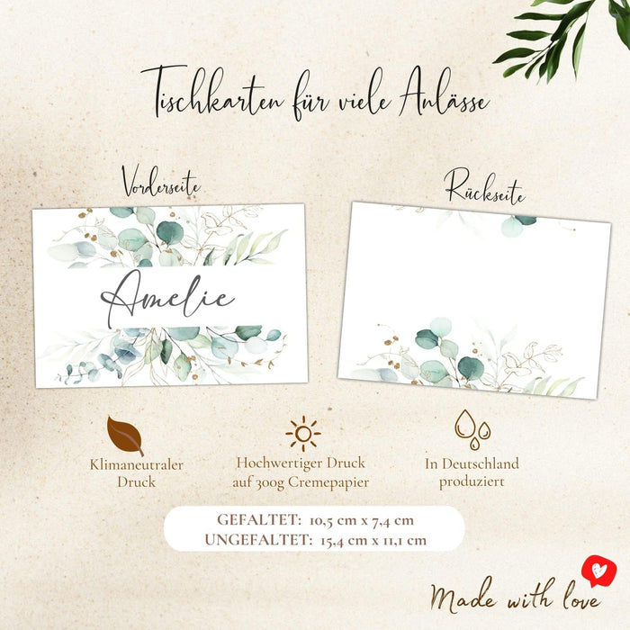 25 Tischkarten Hochzeit