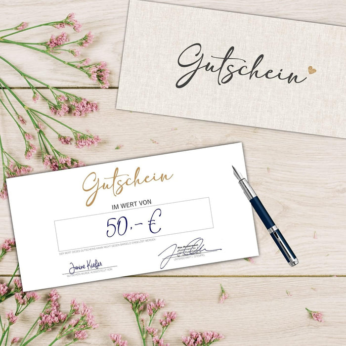25 Blanko Gutscheine zum selbst Ausfüllen