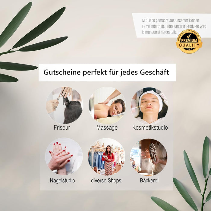 40 Blanko Gutscheine zum selber Ausfüllen