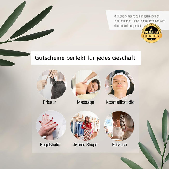 25 Blanko Gutscheine zum selbst Ausfüllen