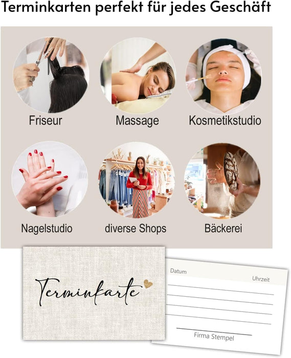 50 Terminkarten | Terminkarte für Nagelstudio Friseur Massage Kosmetik