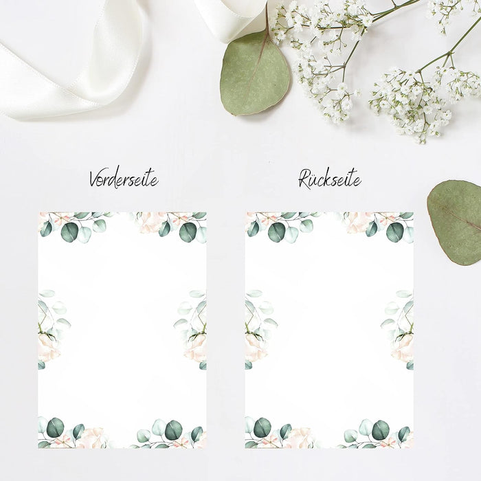 Menu Blanko Menükarten im Boho Design | 12 Stück DIN A5 | Individuell anpassbare Speisekarten und Getränkekarten für die Hochzeit und andere Anlässe | Tischdeko #K04