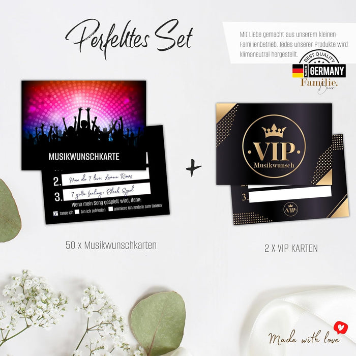 50 Musikwunschkarten inkl. VIP Karten