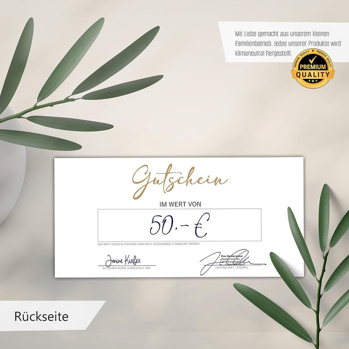 25 Blanko Gutscheine zum selbst Ausfüllen