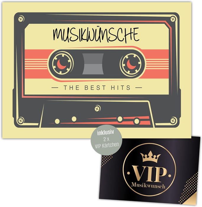 50 Retro Musikwunschkarten inkl. VIP Karten