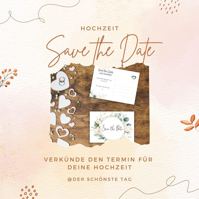 25 Save the Date Postkarten Hochzeit