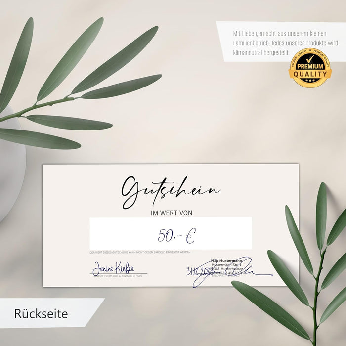 25 Blanko Gutscheine zum selber Ausfüllen