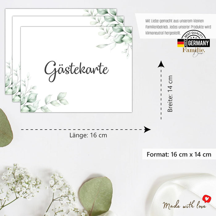 25 Gästekarten zur Hochzeit